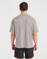 Sports Club Dot Oversized T Shirt - Cloud Grey - Image 2