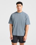 Blur Oversized T Shirt - Steel Blue - Image 2
