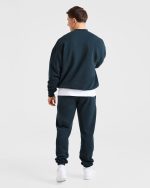Essential Oversized Joggers - Navy - Image 4