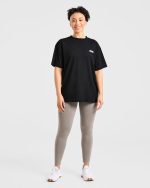 Focused Wavy Oversized T Shirt  - Black - Image 4
