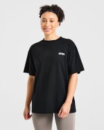 Focused Wavy Oversized T Shirt  - Black - Image 2