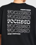 Focused Wavy Oversized T Shirt  - Black - Image 6