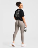 Focused Wavy Oversized T Shirt  - Black - Image 7