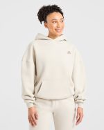 Retro Athletics Oversized Hoodie - Sand - Image 2
