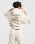 Retro Athletics Oversized Hoodie - Sand - Image 8
