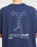 Power Lifting Illustration T Shirt - Blue - Image 6