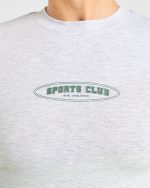 Sports Club Baby Tee - Heather Grey/Green - Image 5