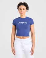 Sports Club Varsity Baby Tee - Cobalt