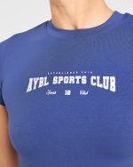 Sports Club Varsity Baby Tee - Cobalt - Image 5