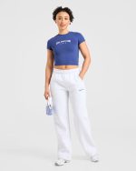 Sports Club Varsity Baby Tee - Cobalt - Image 7