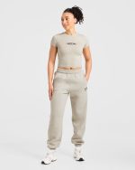 Sports Club Baby Tee - Beige/Navy - Image 3