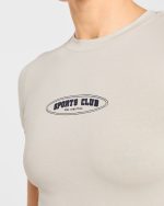 Sports Club Baby Tee - Beige/Navy - Image 6