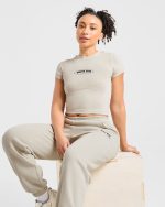 Sports Club Baby Tee - Beige/Navy - Image 7