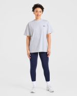 Sculpting Season Oversized T Shirt - Heather Grey/Navy - Image 4