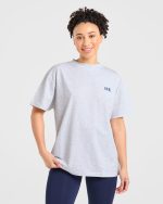 Sculpting Season Oversized T Shirt - Heather Grey/Navy - Image 2