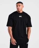 Lifting Club Gothic Oversized T Shirt - Black/Off White - Image 2