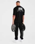 Lifting Club Gothic Oversized T Shirt - Black/Off White - Image 7