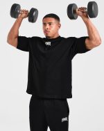 Lifting Club Gothic Oversized T Shirt - Black/Off White - Image 8