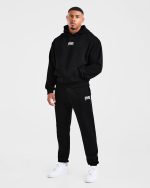 Lifting Club Gothic Oversized Hoodie - Black/Off White - Image 3