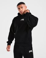 Lifting Club Gothic Oversized Hoodie - Black/Off White - Image 8