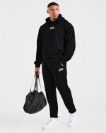 Lifting Club Gothic Oversized Hoodie - Black/Off White - Image 7