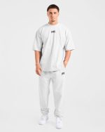 Lifting Club Gothic Oversized Joggers - Grey Marl - Image 3