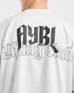 Lifting Club Gothic Oversized T Shirt - Grey Marl - Image 5