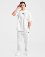 Lifting Club Gothic Oversized Joggers - Grey Marl - Image 7