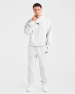 Lifting Club Gothic Oversized Hoodie - Grey Marl - Image 3