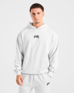 Lifting Club Gothic Oversized Hoodie - Grey Marl - Image 2
