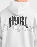 Lifting Club Gothic Oversized Hoodie - Grey Marl - Image 5