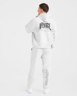 Lifting Club Gothic Oversized Hoodie - Grey Marl - Image 4