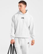Lifting Club Gothic Oversized Hoodie - Grey Marl - Image 8