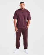 Lifting Club Gothic Oversized T Shirt - Dusty Plum/Black - Image 3