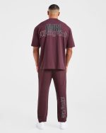 Lifting Club Gothic Oversized T Shirt - Dusty Plum/Black - Image 4