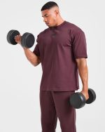 Lifting Club Gothic Oversized Joggers - Dusty Plum/Black - Image 7