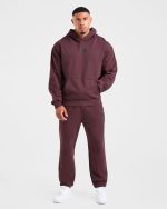Lifting Club Gothic Oversized Hoodie - Dusty Plum/Black - Image 3