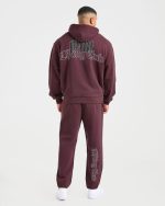 Lifting Club Gothic Oversized Hoodie - Dusty Plum/Black - Image 4