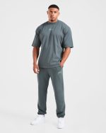 Lifting Club Gothic Oversized T Shirt - Iron Slate - Image 3