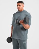 Lifting Club Gothic Oversized T Shirt - Iron Slate - Image 7