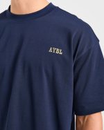 Lifting Essentials Oversized T Shirt - Navy/Yellow - Image 5