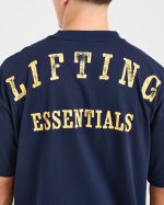 Lifting Essentials Oversized T Shirt - Navy/Yellow - Image 6