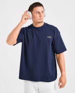 Lifting Essentials Oversized T Shirt - Navy/Yellow - Image 8