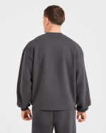 Academy Oversized Sweater - Charcoal - Image 2