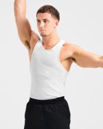 Muscle Ribbed Tank - Light Grey Marl - Image 8