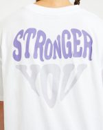 Stronger You Oversized T Shirt - White/Purple - Image 6
