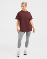 AYBL Athletics Oversized T Shirt - Burgundy - Image 3