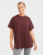 AYBL Athletics Oversized T Shirt - Burgundy - Image 2
