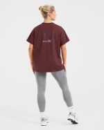 AYBL Athletics Oversized T Shirt - Burgundy - Image 4