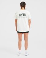 AYBL Athletics Oversized T Shirt - Off White/Green - Image 4